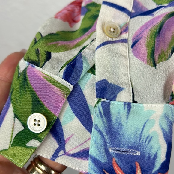 Tommy Bahama silk floral button shirt M - Picture 6 of 8